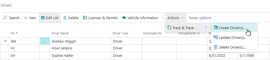 Create new drivers in BioTrack