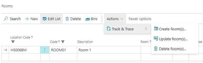 BioTrack actions for Rooms