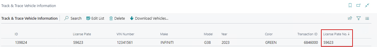Map Track & Trace Vehicle to CBC Vehicle License Plates
