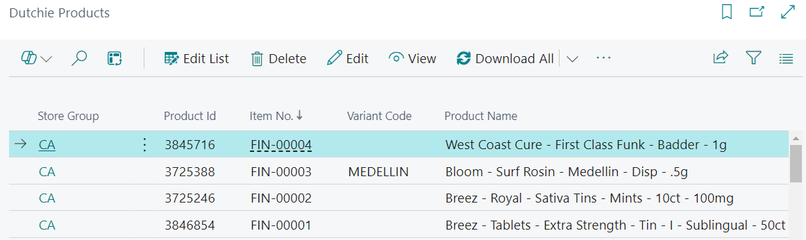 Dutchie Products Page
